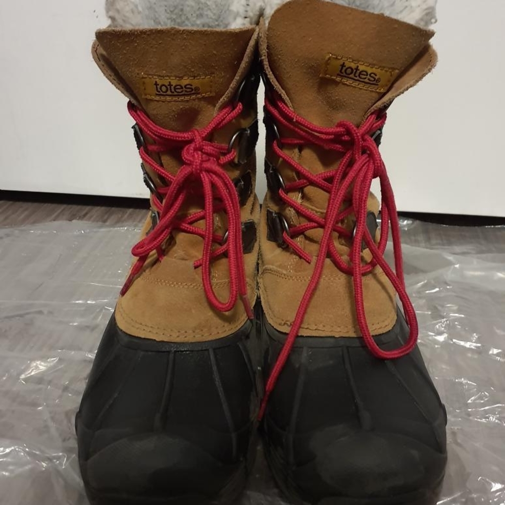 Totes Black and Brown Waterproof Boots